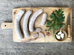 Produktfoto zu Bratwurst vom Rind gebrüht 100% Rind, 4 Stück im Pack